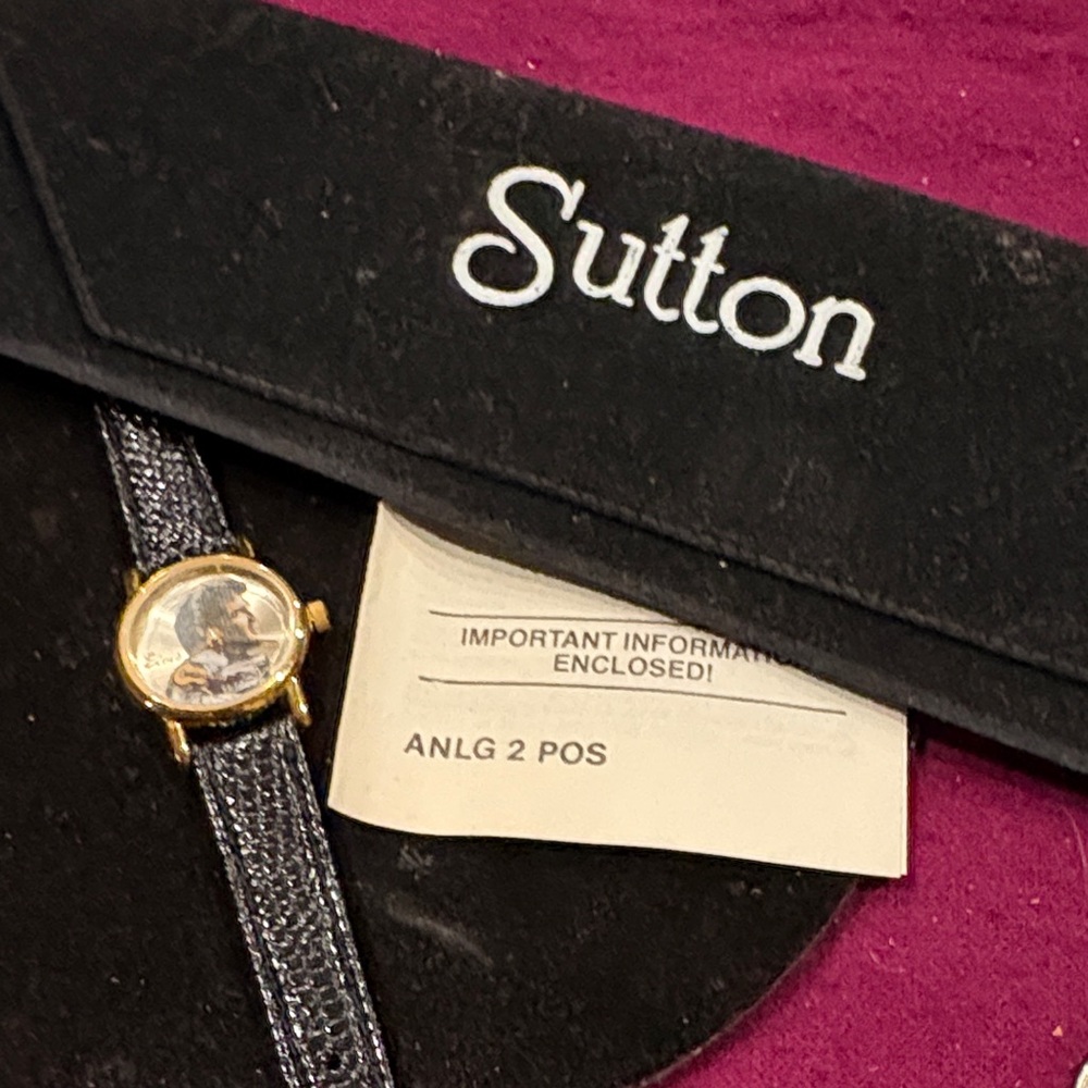 New Gold Elvis Watch with Black Leather Strap by Valdawn 1993 - Picture 4 of 4